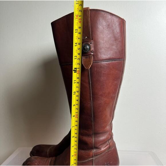 Frye Jayden Button Redwood Brown Knee High Leather Riding Boots Size 8 Women’s - Picture 7 of 8